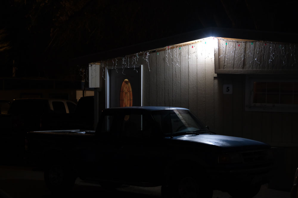 Blue Truck at Night